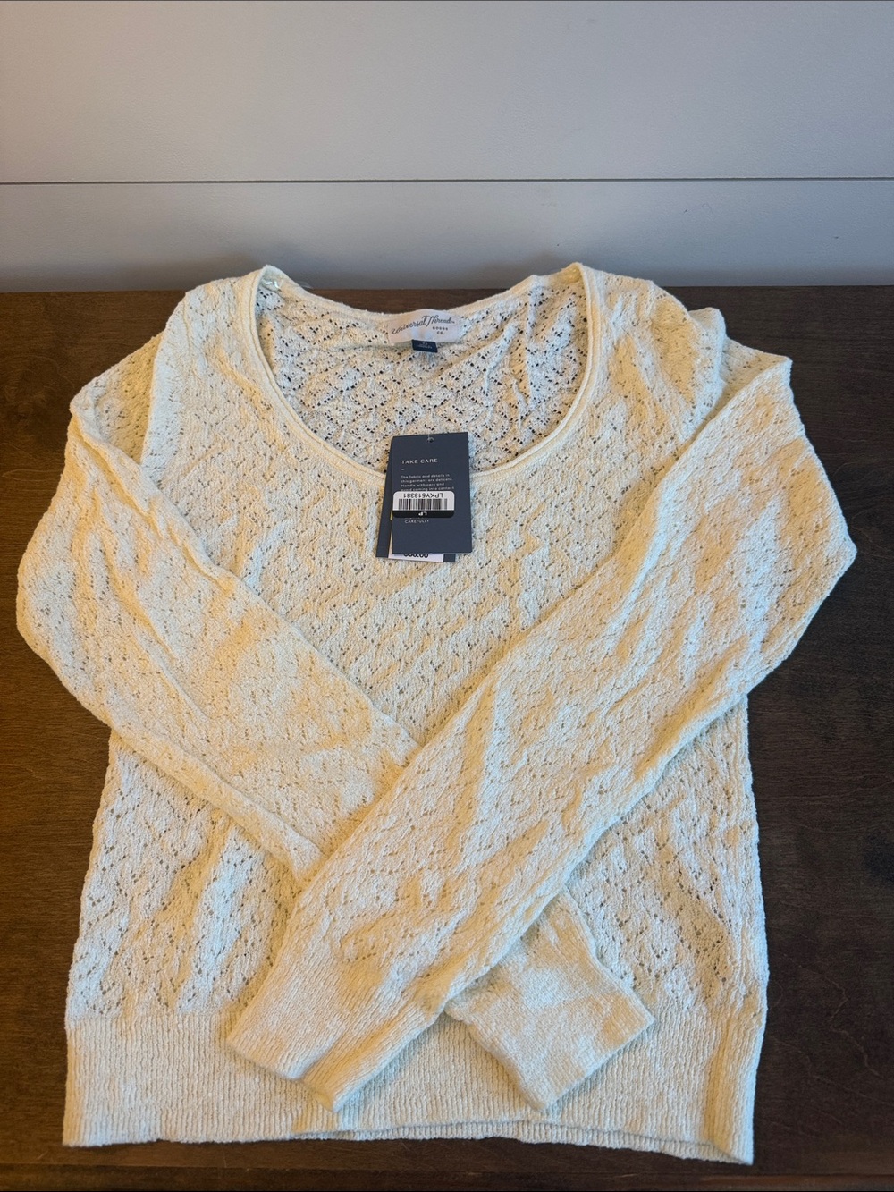 Universal Thread Soft Cream Open-Knit Scoop Neck Sweater
